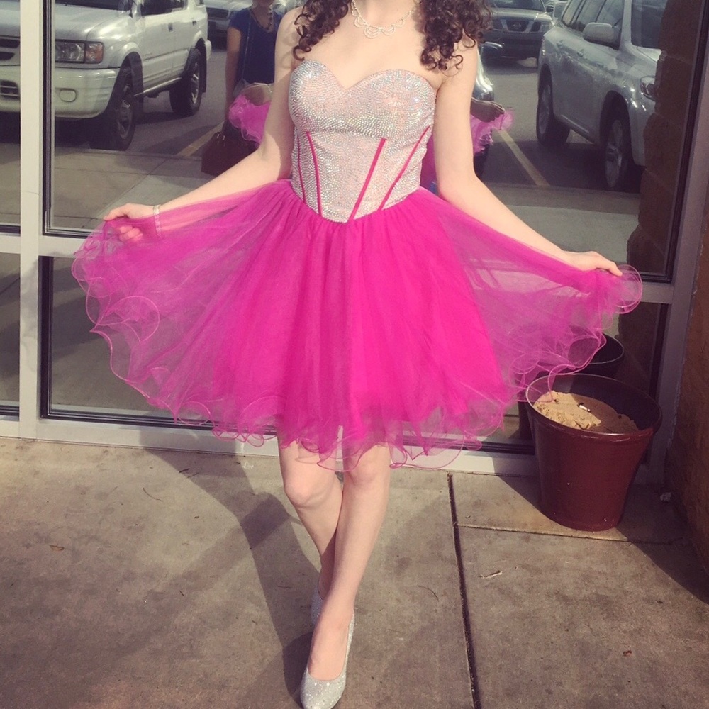 Short strapless prom dress